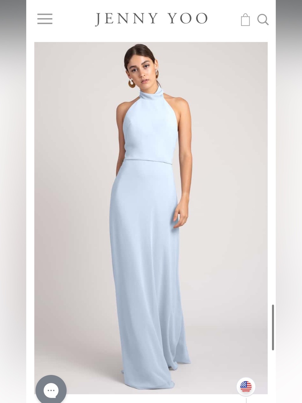 Jenny Yoo Bridesmaid Dress in Whisper Blue (Brett - like new condition)